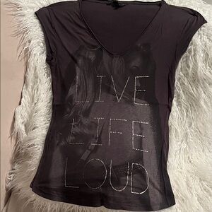 Guess Black 'Live Life Loud' Tee